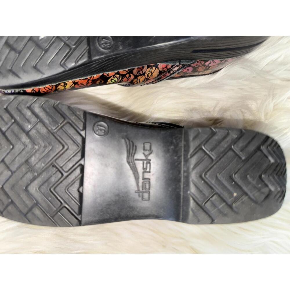 Dansko Multicolor Viola Dot Cursive Patterned Clo… - image 5